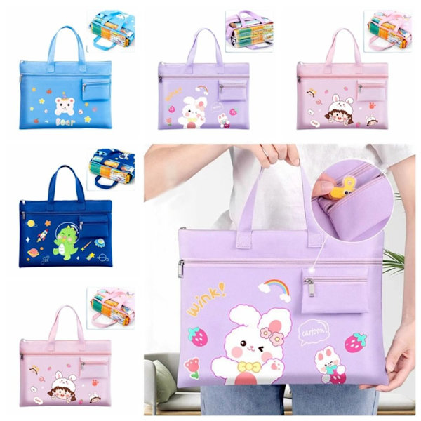 Tote Skoleveske Tutorial Bag BLÅ Blue