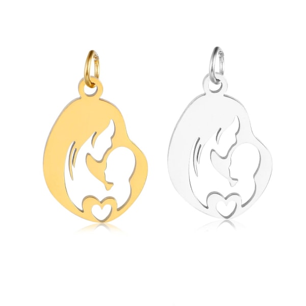 5 stk Mom Charms Vedhæng GULD MED RING MED RING Gold with Ring-with Ring