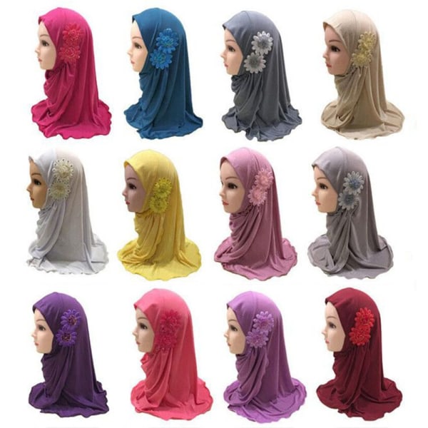 Hijab Islamic Headscarf Barn One Piece Flower Scarf ROSA Pink