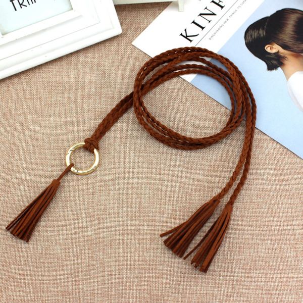 Solmittu Wais Chain Tupsut Puuvilla Vyötärököysi CAMEL Camel