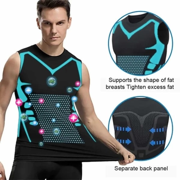 Ionic Shaping Vest Sports Skinntight Vester SVART 3XL black 3XL