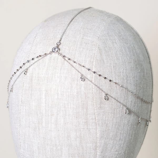 Krystal Hovedkæde Elegante Hår Accessories SØLV silver