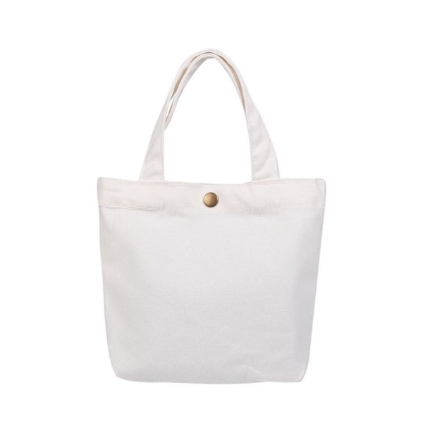 Mini håndtaske lærred totes taske WHITE M white M