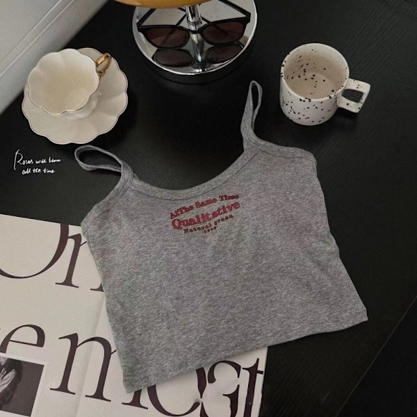Linne Crop Tops LJUSGRÅ Light Grey