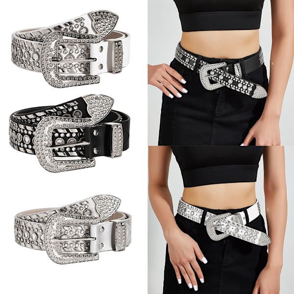 Strass Bälte Strass Rem VIT White
