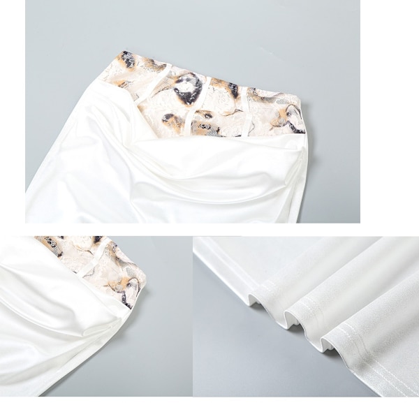 Dametopp med høy midje halvskjørt WHITE M2 2 White M2-2