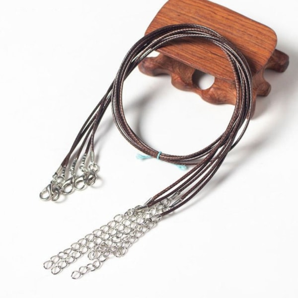 50 stk Halskjede String Tau Skinn Vokset Cord Chain KAFFE Coffee