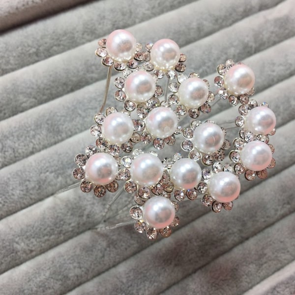 20 kpl Pearl Flower Hairpin Stick morsiamen hiusneula VILLA Purple