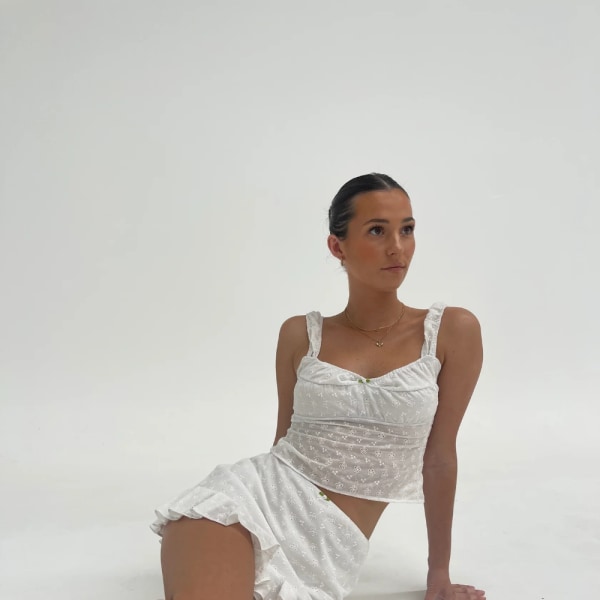 Strappy Crop Linne Ärmlös Slim Fit Toppar MONLY VEST TOP MOnly Vest Top