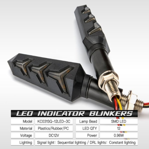 6stk Motorsykkel Blinklys LED Blinklys Blinkrelé