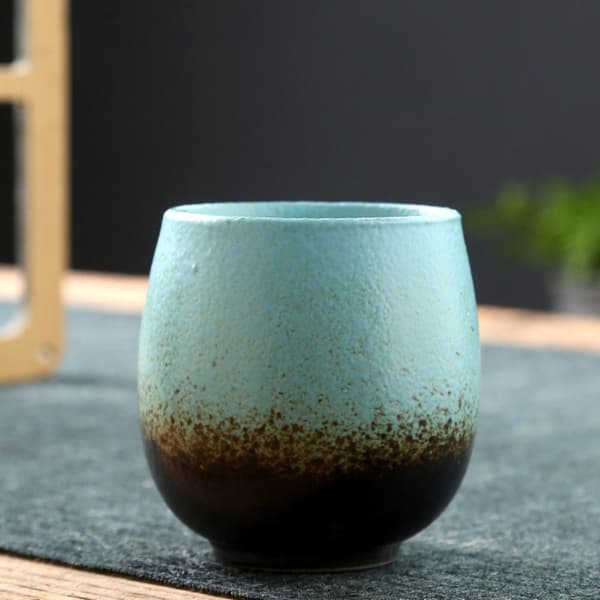 Keramisk Tekopp Vannkopp BLÅ BLÅ BLÅ Blue Blue-Blue