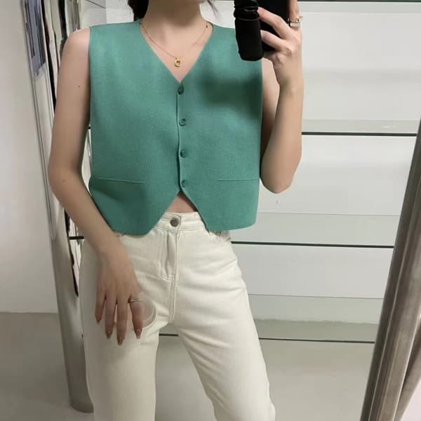 V-hals Stroptop MELLEM KAMEL MELLEM KAMEL Middle Camel