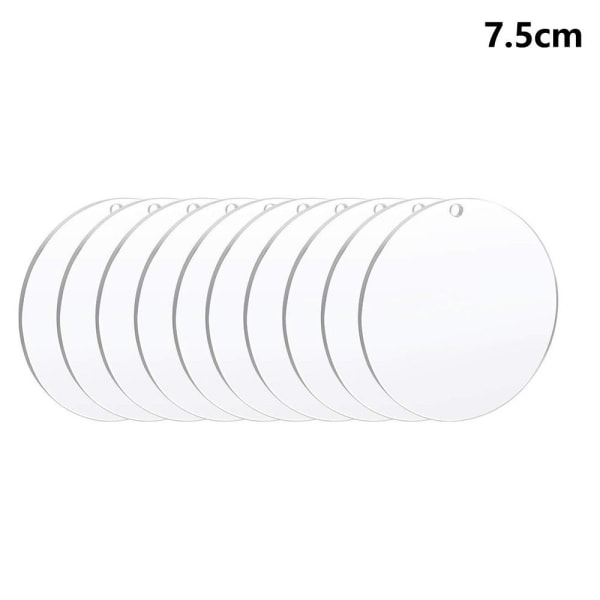 10 stk Acryl Disc Acryl Circle Blanks 7,5 cm 7,5 cm 7.5cm