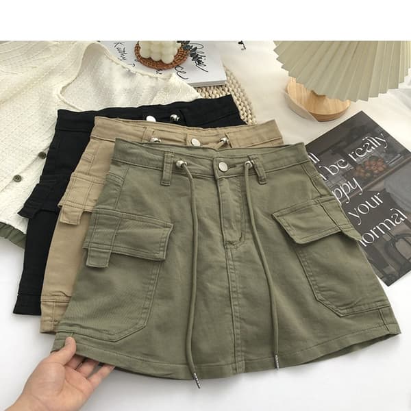 Denimnederdel Miniskørt SORT S Black S