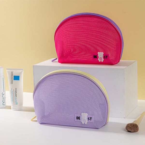 Makeuptaske i mesh PINK pink