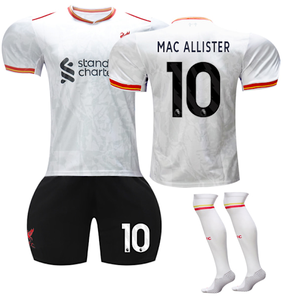 Liverpool Borte Fodboldtrøje Sæt til Børn 2024-2025 med Strømper Nr. 10 Mac Allister 22