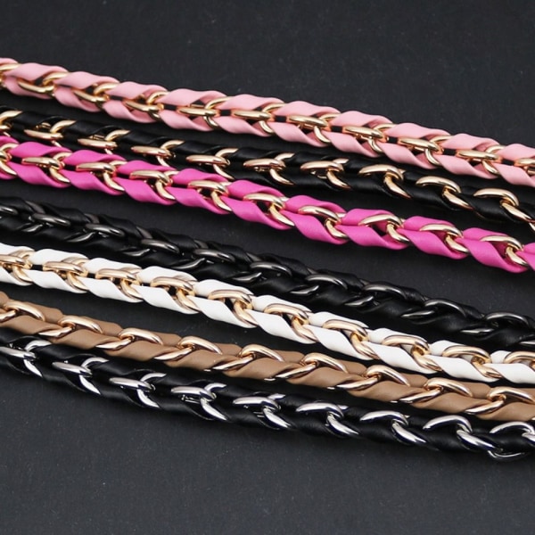 Håndtaske Metal Chain Læder Crossbody Taske Strap GULD&SORT gold&black