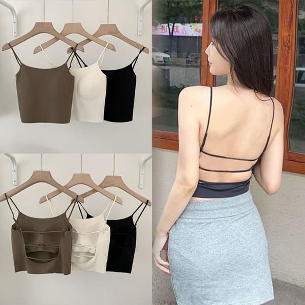 Dame Camisole Stropp Vest BEIGE Beige