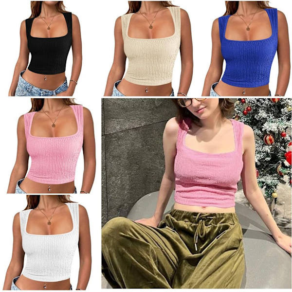 Dame Crop Tops Bralette Vest SORT L Black L