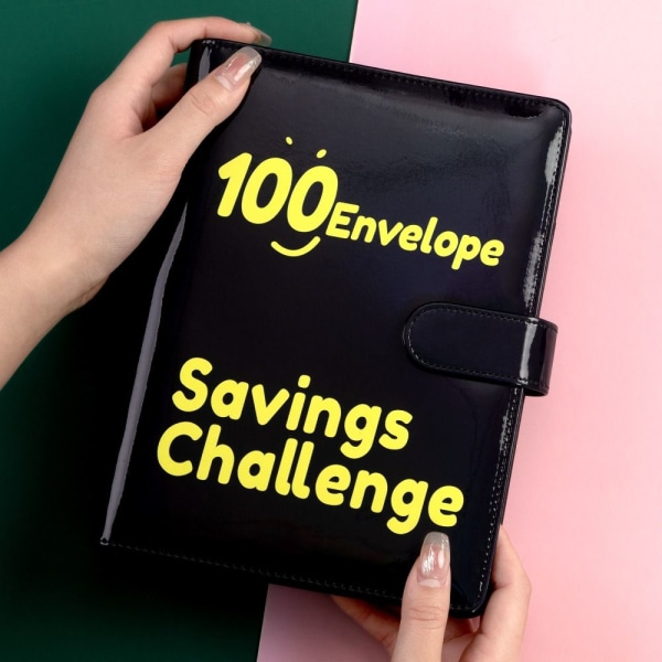 100 Days Savings Challenge Sparepenge Binder BLÅ Blue