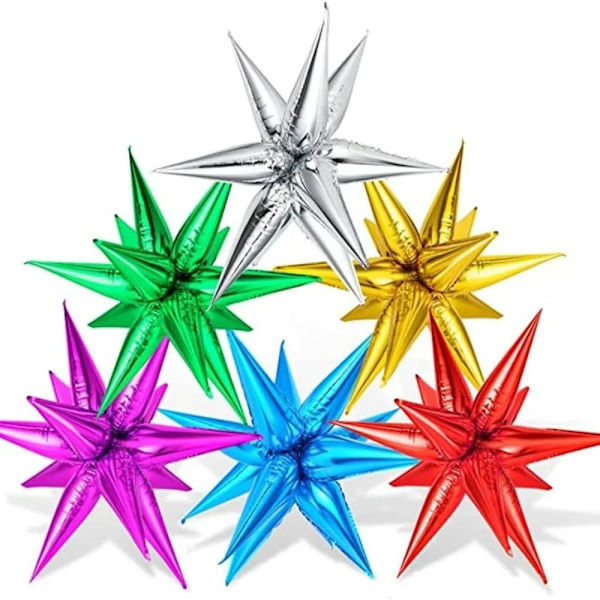 12 stk Explosion Star Ballon Starburst Balloner SORT black