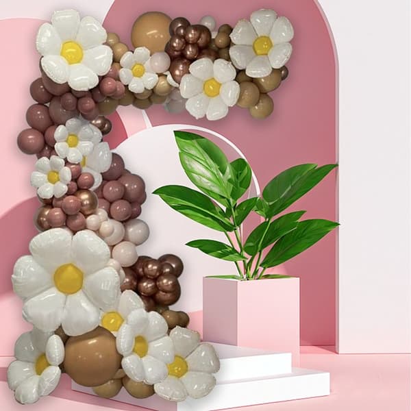 Boho Daisy Ballon Garland Bue Kit