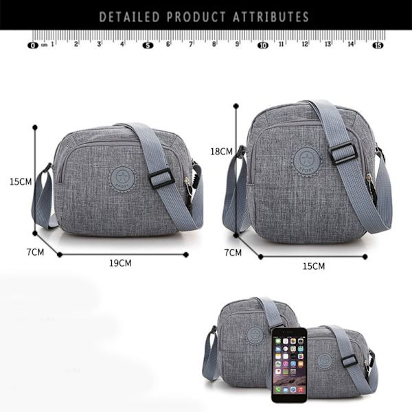 Crossbody Bag Axelväska GRÅ 2 2 grey 2-2