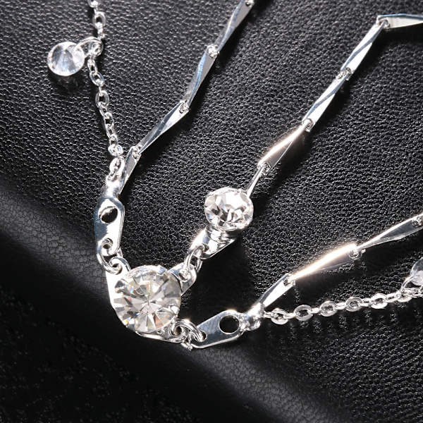 Krystal Hovedkæde Elegante Hår Accessories SØLV silver