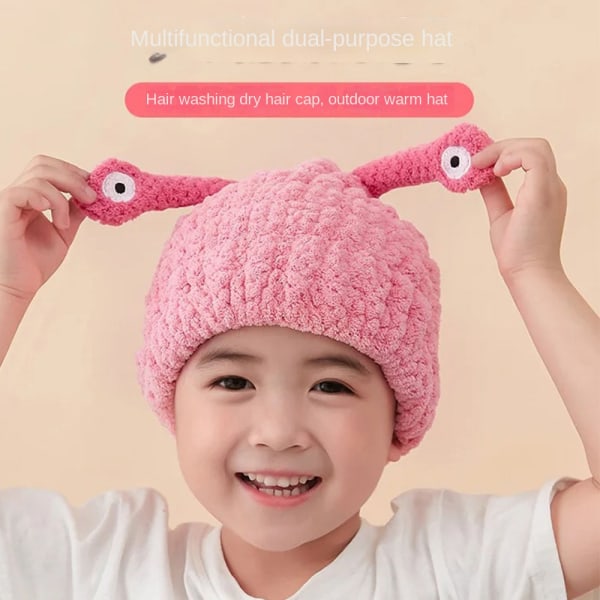 Cartoon Dry Hair Cap Baby Dry Hair Cap LILLA Purple