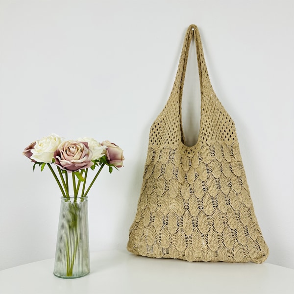 Neulotut käsilaukut Virkattu laukku BEIGE Beige