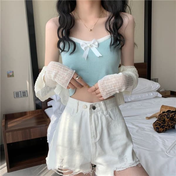 Liivi Crop Topit SININEN Blue