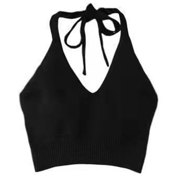 Strikkede Crop Tops Sexy Tank Top FARGE 1 FARGE 1 Color 1