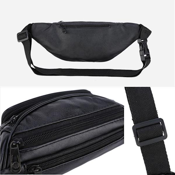 Midjeväska Fanny Pack Bröstväska i läder black