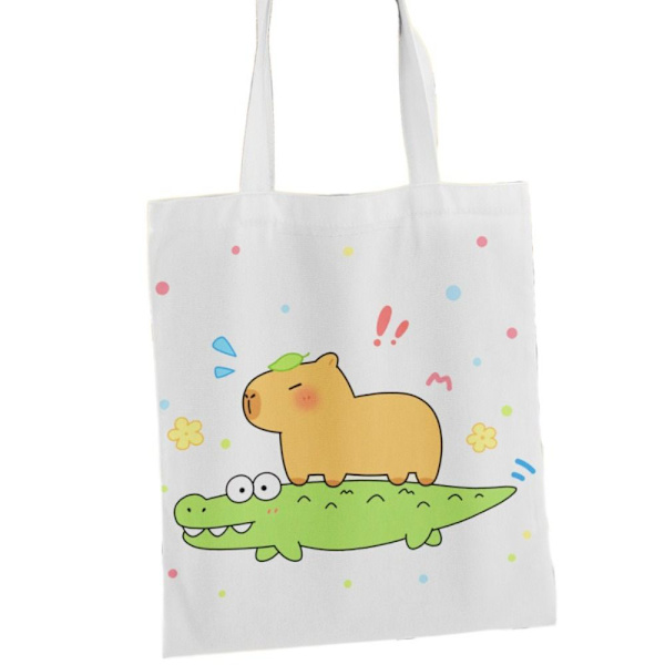Canvasväska Tecknad Capybara Tote 7 7 7