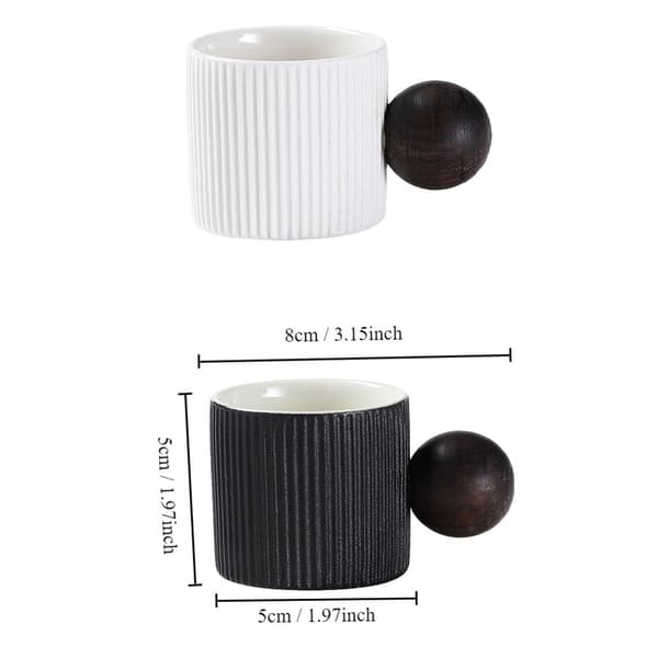 2 stk. Espressokopper, minikopper, tekrus Black&White 2Pcs-2Pcs