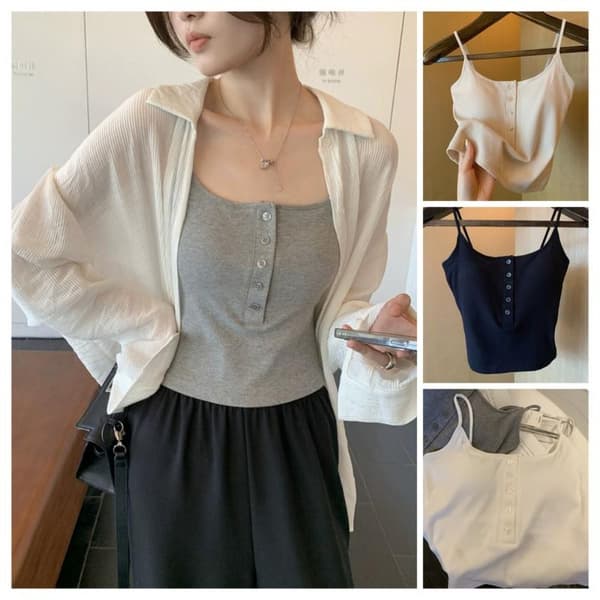 Camisole Dame Topp RØD Red