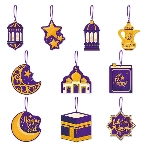20 stk./pakke Eid Mubarak Hængende Vedhæng Pynt Ramadan
