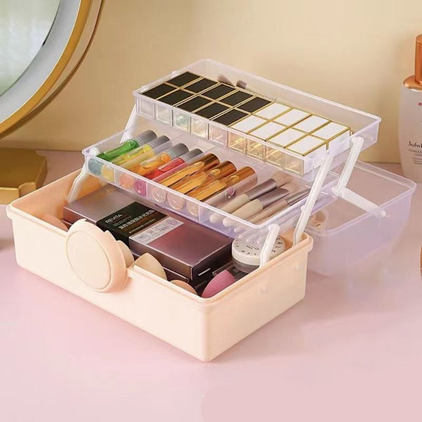Syningstilbehør Organizer Kosmetisk opbevaringskasse BEIGE beige