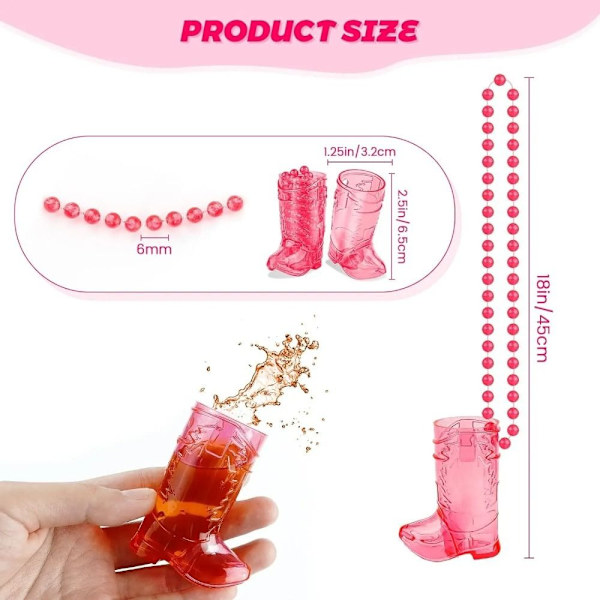 10 st Mini Cowboy Boot Glasögon Western Cowboy Glasögon ROSE RED Rose Red