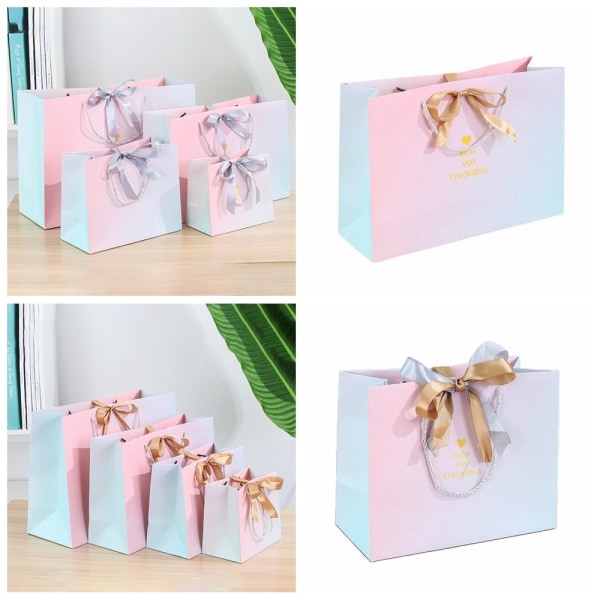 Gradient Color Gavepose Håndholdt papirpose GOLD S S Gold S-S