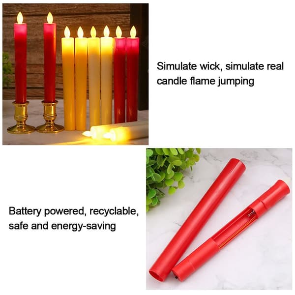 LED-lykt Flammefritt Stearinlys RØD TYPE2 TYPE2 red Type2-Type2