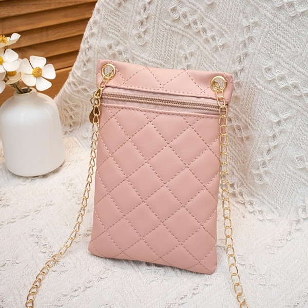 Kedjetelefonväska Rhombic Gitterväska ROSA Pink