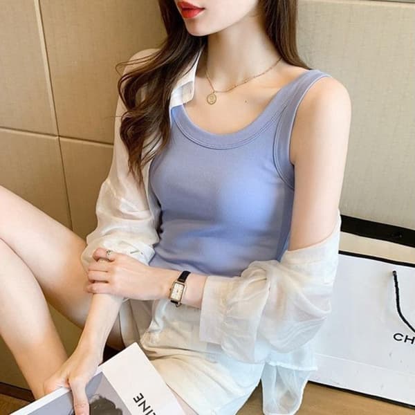 Harmaa hihaton crop-toppi Grey