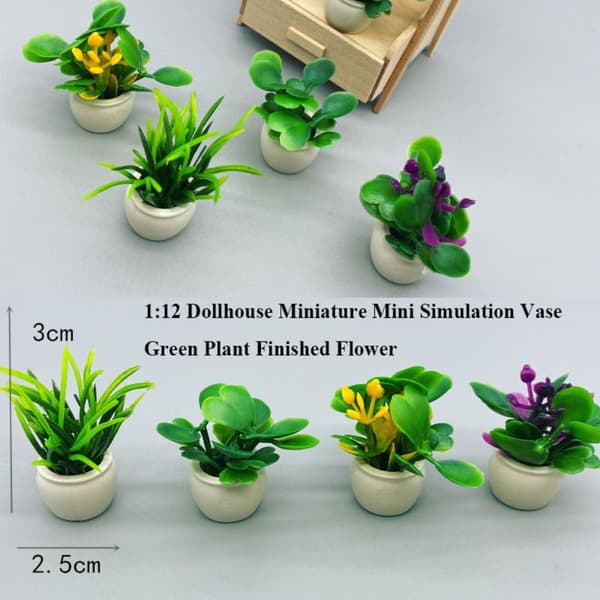 Dockskåp Miniatyr Växt Plast Simuleringsvas 1 1 1