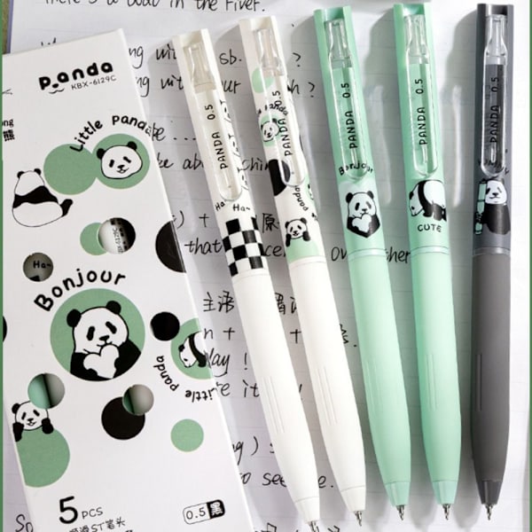 5 STK/SÆT Gel Pen Neutral Pen SORT BLÆK PEN SORT BLÆK PEN Black Ink Pen