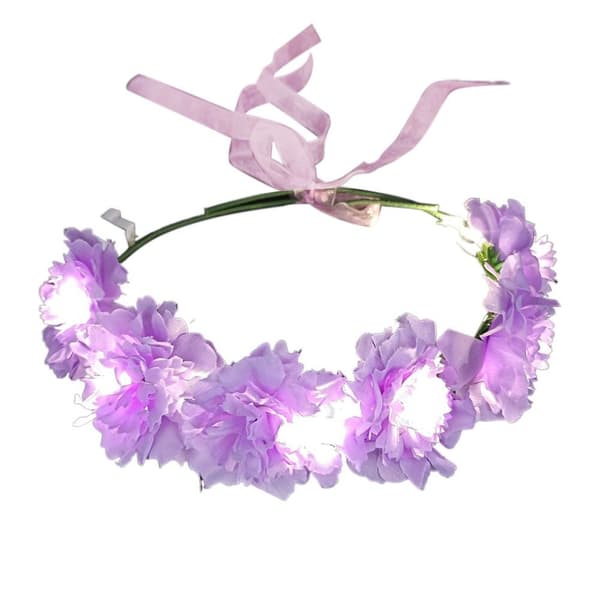Lysende Hårbøjler Krans Krone PINK Pink