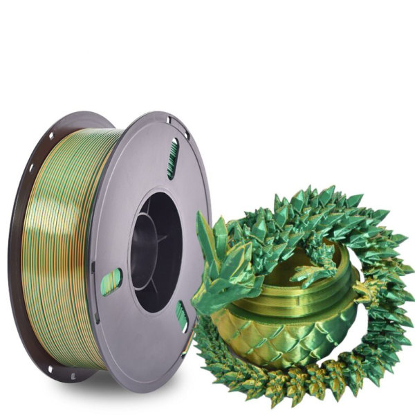3D Printing Silk PLA 3D Printer Filament Bundle KULTA/VIHREÄ Gold/Green