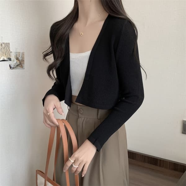 Strikket Cardigan Striktoppe SORT Black