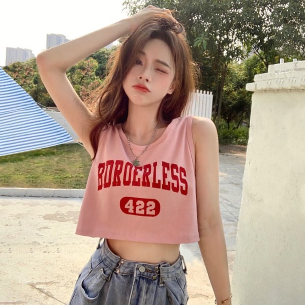 Ärmlös T-shirt Ärmlös topp ROSA M pink M