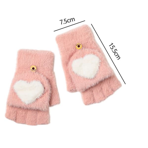 Varma Handskar Fingerlösa Fliphandskar ROSA pink